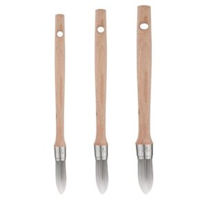 3pcs Detail Paint Brushes, 0.6 Inch 0.7 Inch 0.8 Inch Round Paint Brushes for Painting Walls Soft Fur Trim Paint Brushes Fine Painting Tool for Wall Patching Tools