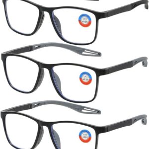 Cleoxyge 5 Pack TR90 Sports Reading Glasses for Men and Women Lightweight( +1.25)