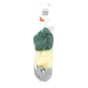 Lisseau Assorted Colour Body Puffs 3 Pack