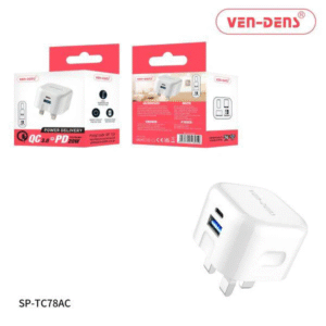 Ven-Dens Dual Port QC 3.0 + PD 20w Fast Charger Wall Plug