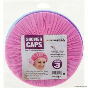 Prima Shower Caps Assorted Colours 27.5cm 3 Pack