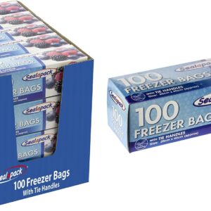 Sealapack Tie Handle Freezer Bags 26cm X 40cm 100 Pack CDU