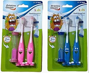 Pristine Gleam Kids Toothbrushes And Timer Set Assorted