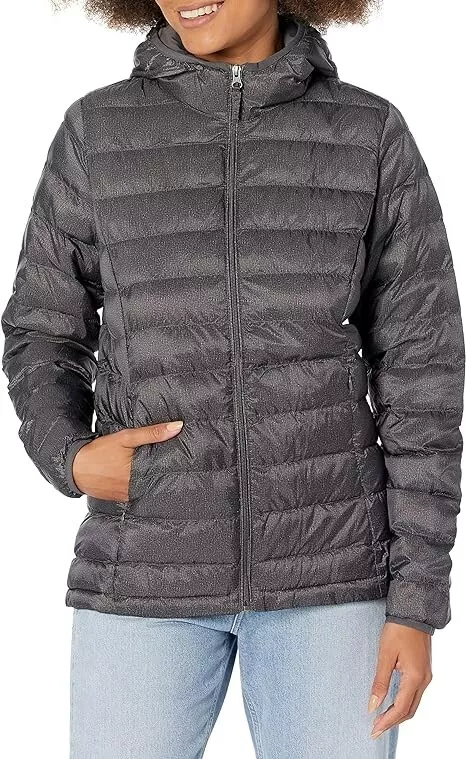 Amazon essentials women's light weight long sleeve hooded packable jacket Size-S