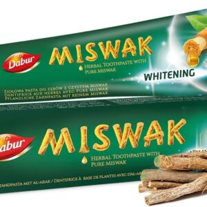 Dabur Miswak Herbal Whitening Toothpaste - 100g | for Strong Teeth & Brighter Smiles | Natural Oral Care Enriched with Pure Miswak Extract