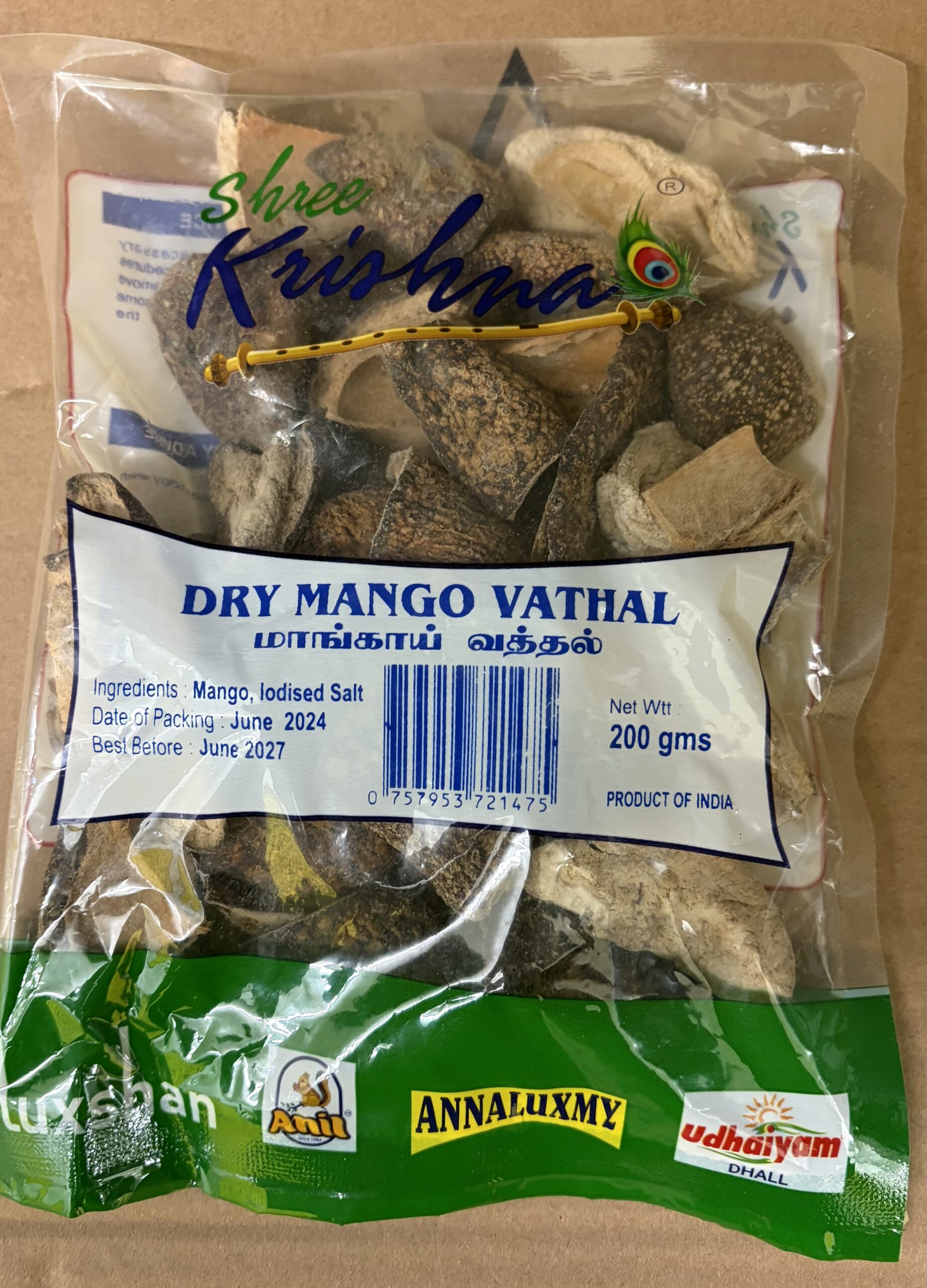 Shree Krishna Dry Mango vathal 200 g