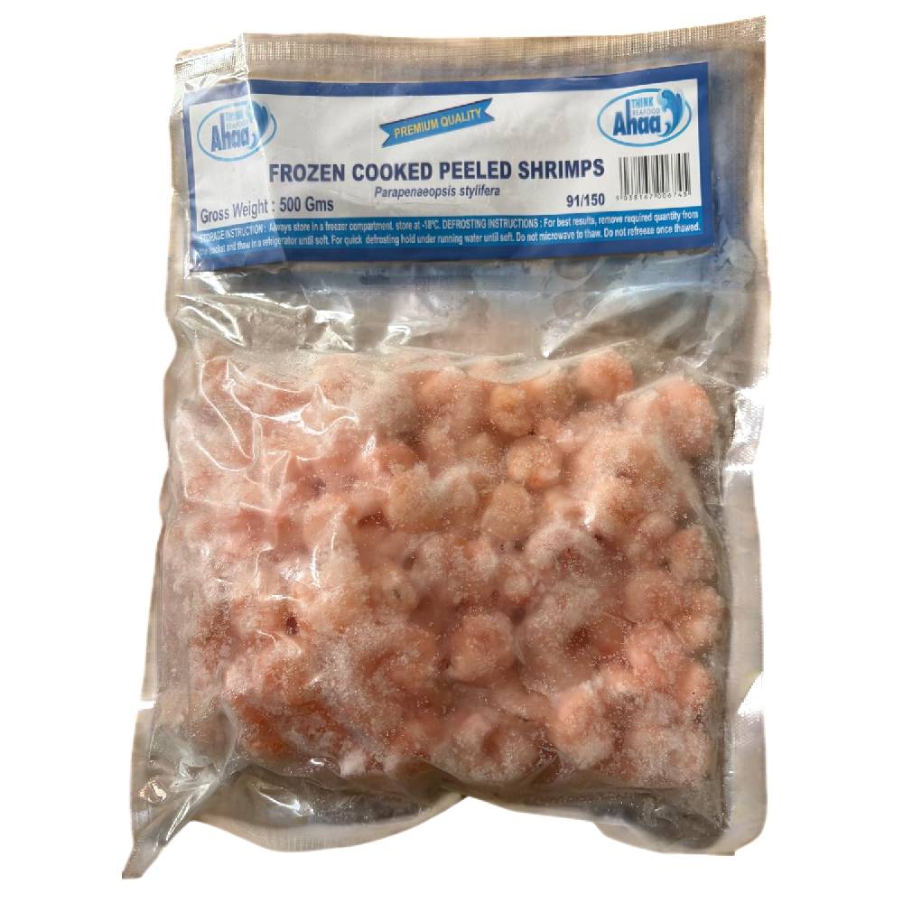Ahaa Frozen Cooked Peeled Shrimps - 500g prawn