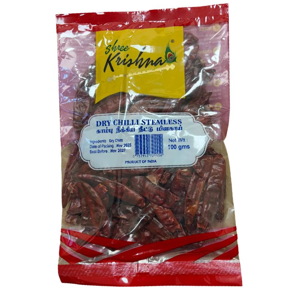 Shree Krishna Dry Chilli Stemless – 100g
