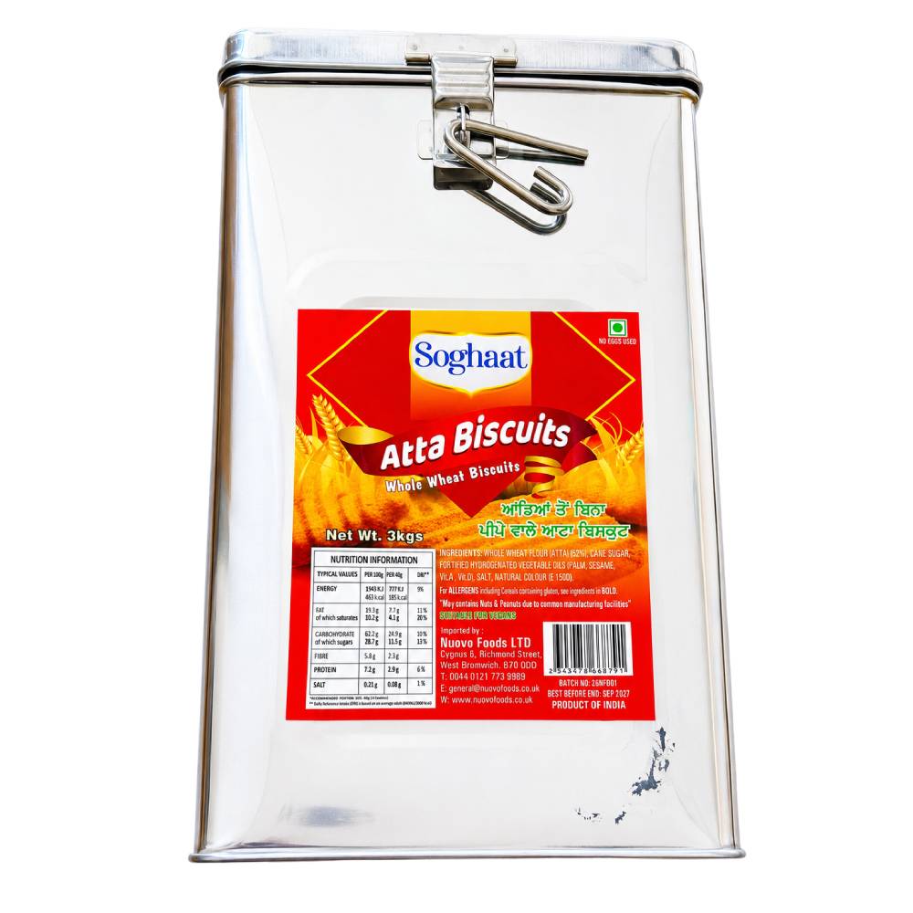 Soghaat Atta Biscuits (Whole Wheat Biscuits) - 3kg