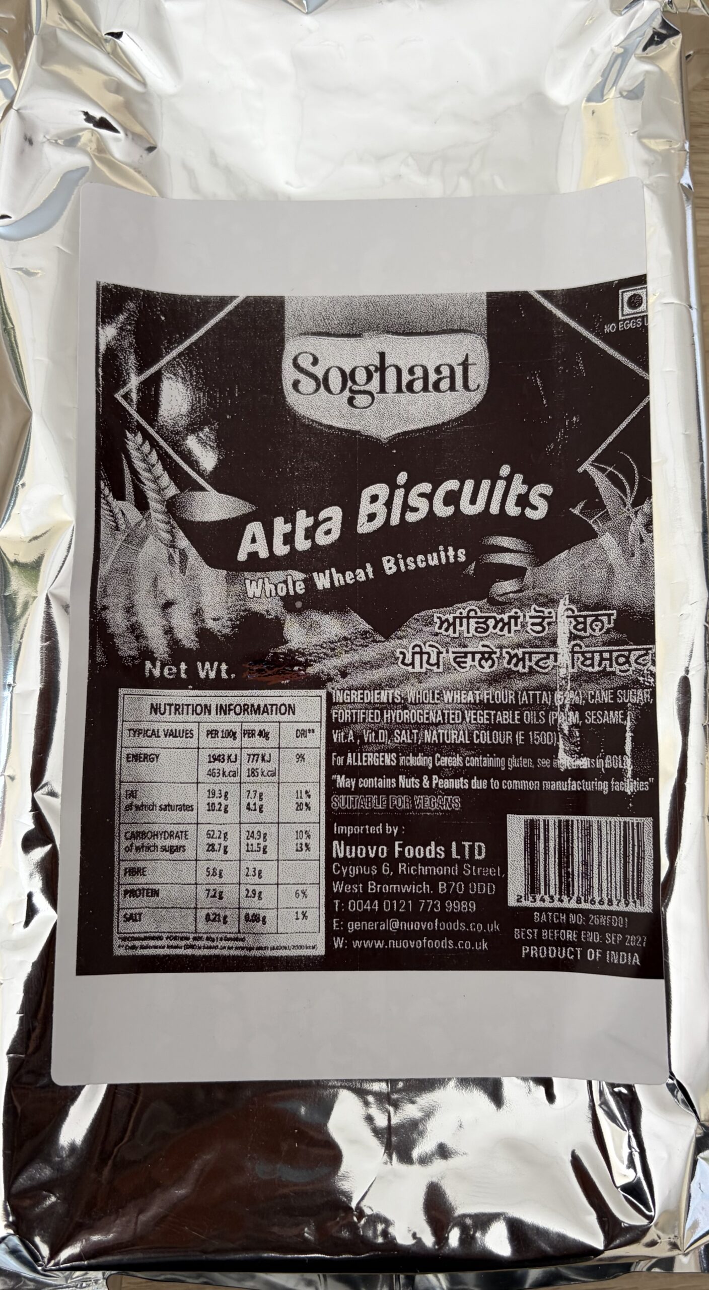 Soghaat Punjabi Atta Biscuits -No Egg (Whole Wheat Biscuits) - 240g - Image 2