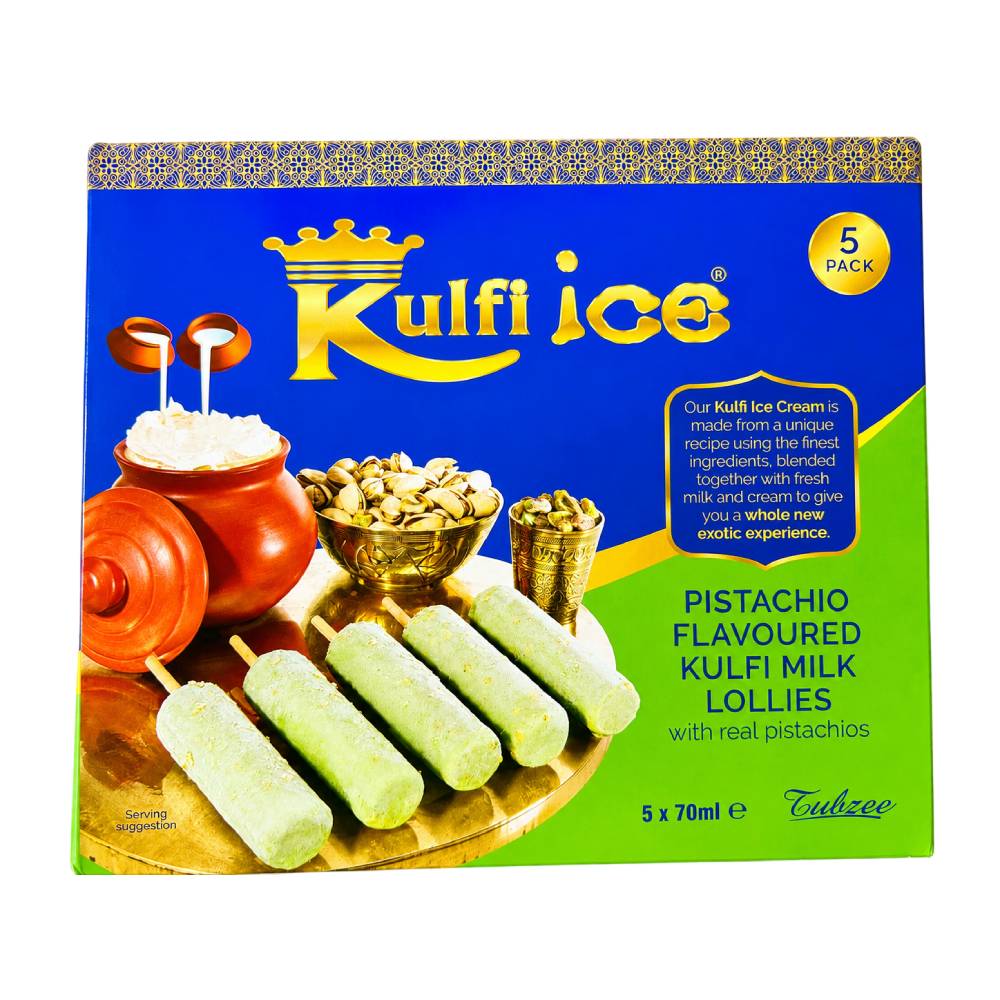 Kulfi Ice Pistachio Flavoured Kulfi Milk Lollies - 70 ml (5 Pack)