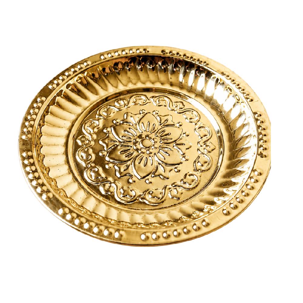 Brass Worship Prayer Pooja Plate (Small) 14 cm