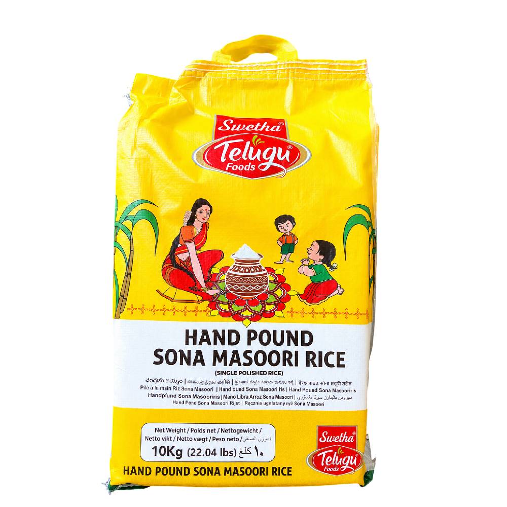 Telugu Foods Hand Pound Sona Masoori Rice - 10kg