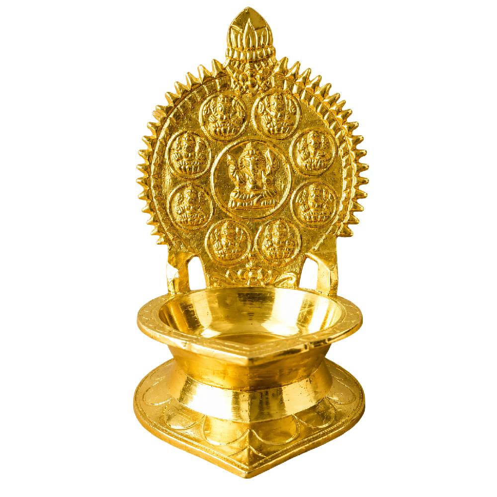 Vinayagar and Ashtalakshmi Vilakku Brass