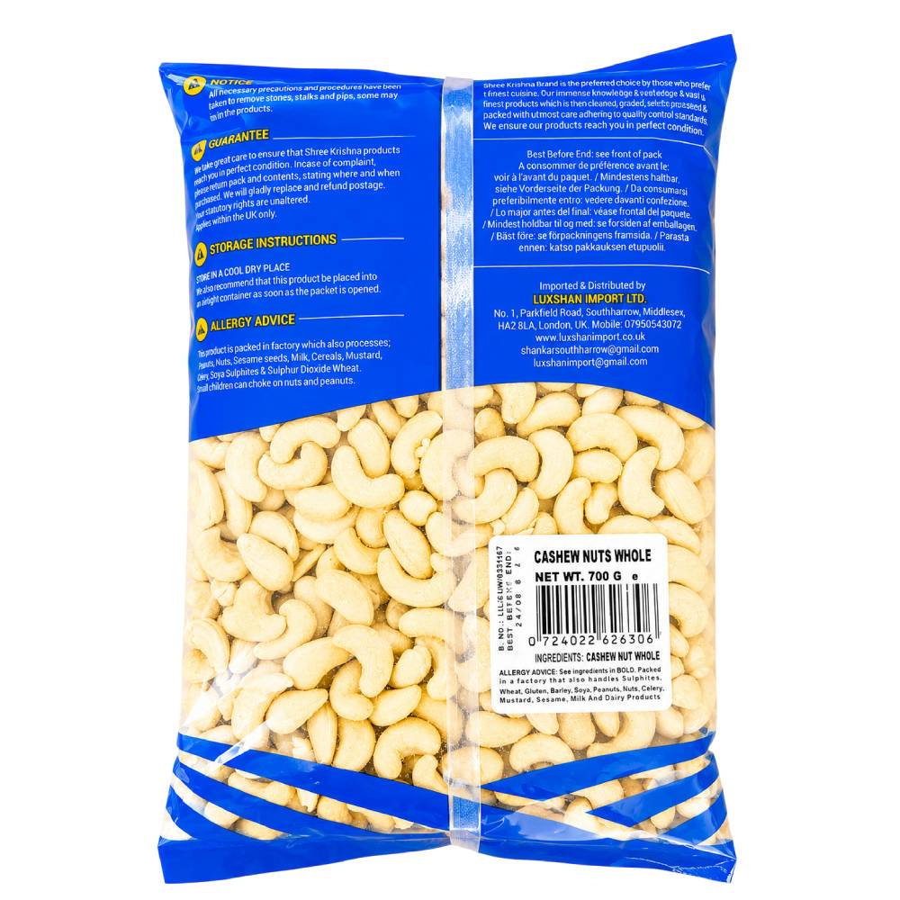Shree Krishna Cashew Nuts Whole - 700g - Image 2