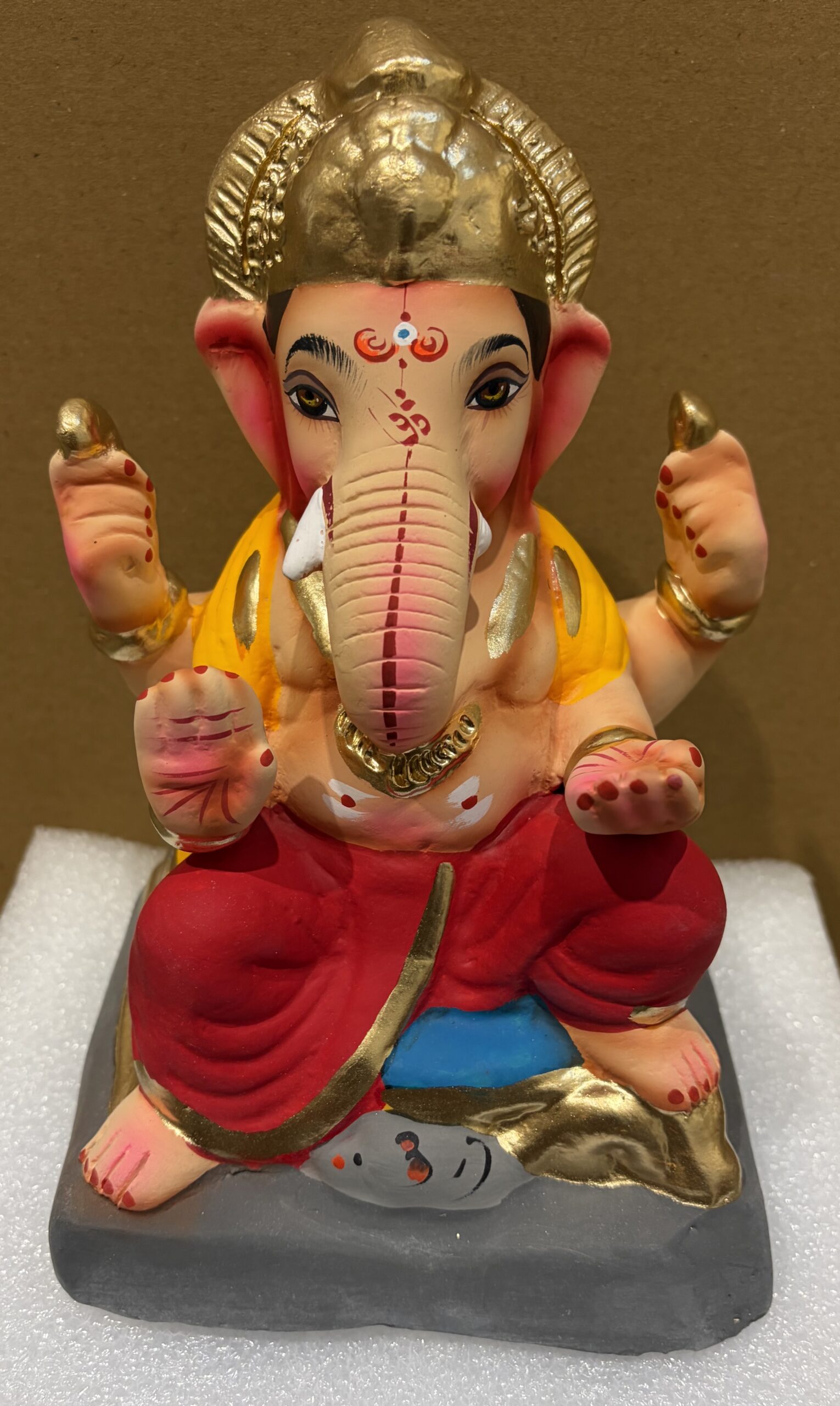Ganapati idol,Ganesh 8 inches height Eco-friendly clay idol(DG 58)