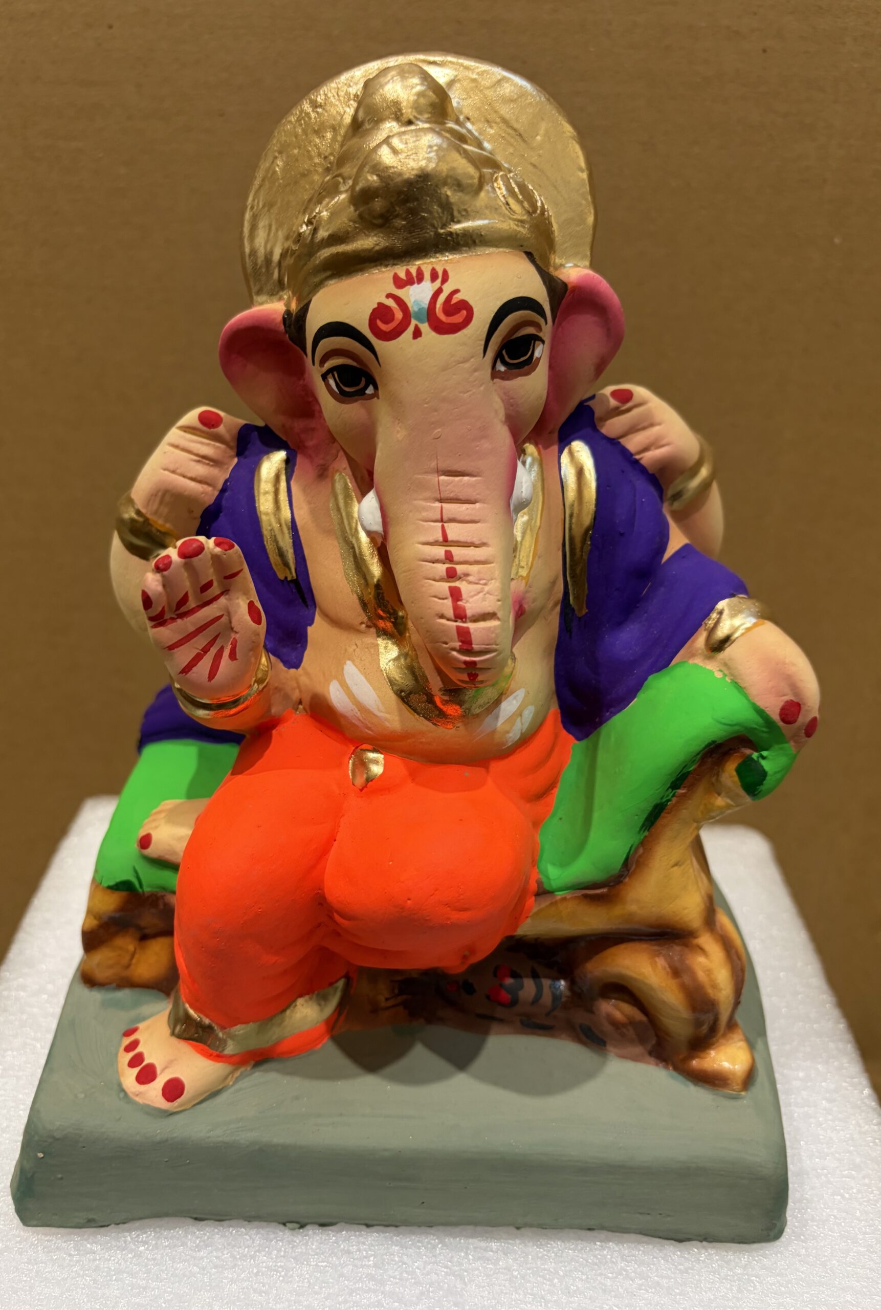 Ganapati idol,Ganesh 8 inches Eco friendly clay idol(DG 49)