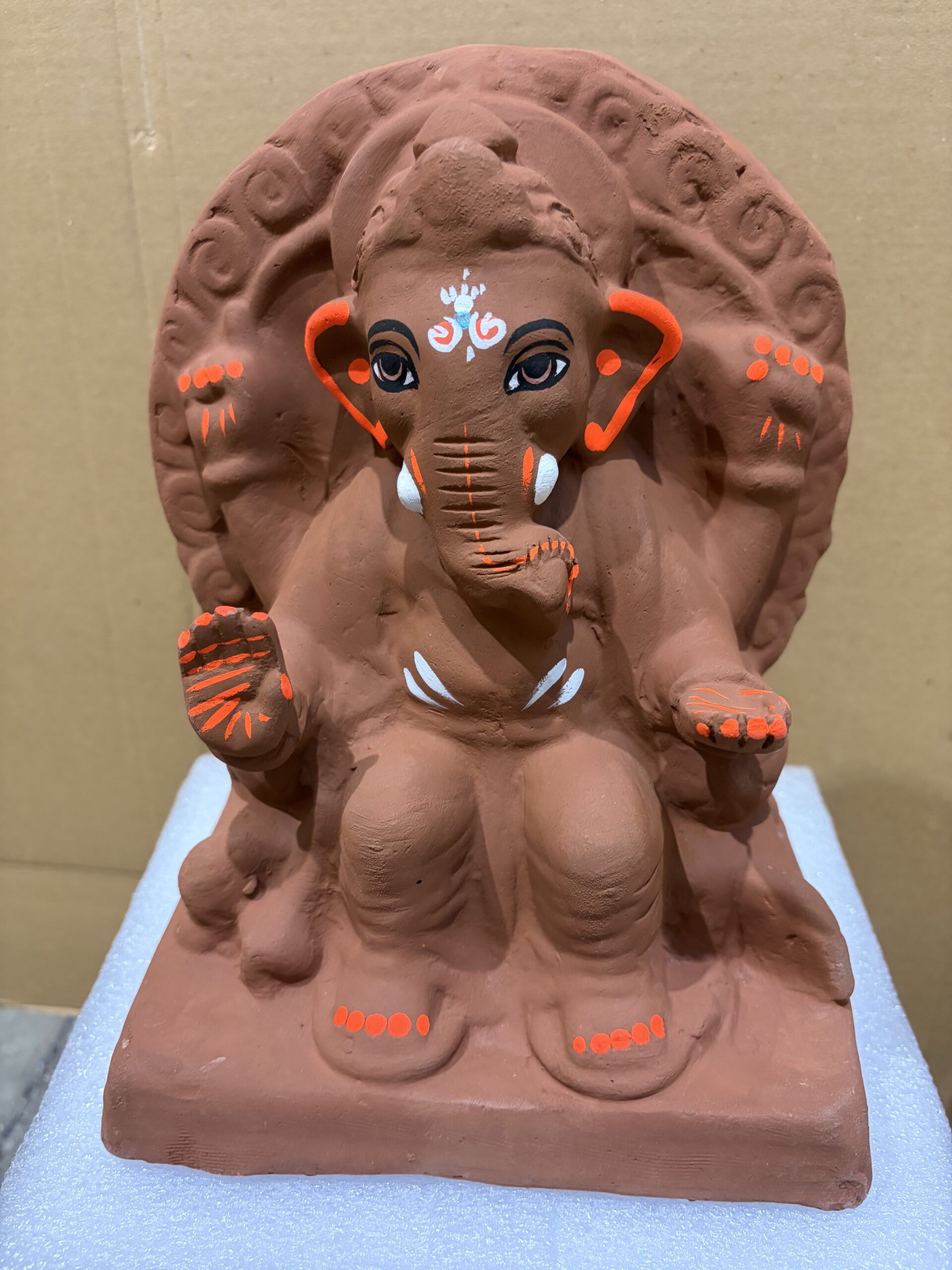 Ganapati idol ,Ganesh 8 inches Eco friendly clay idol(DG 66)