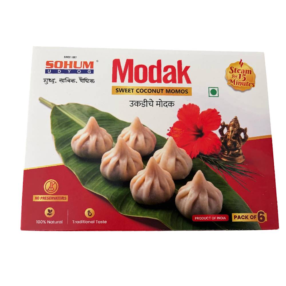 Sohum Udyog Modak Sweet Coconut Momos - (Pack of 6)
