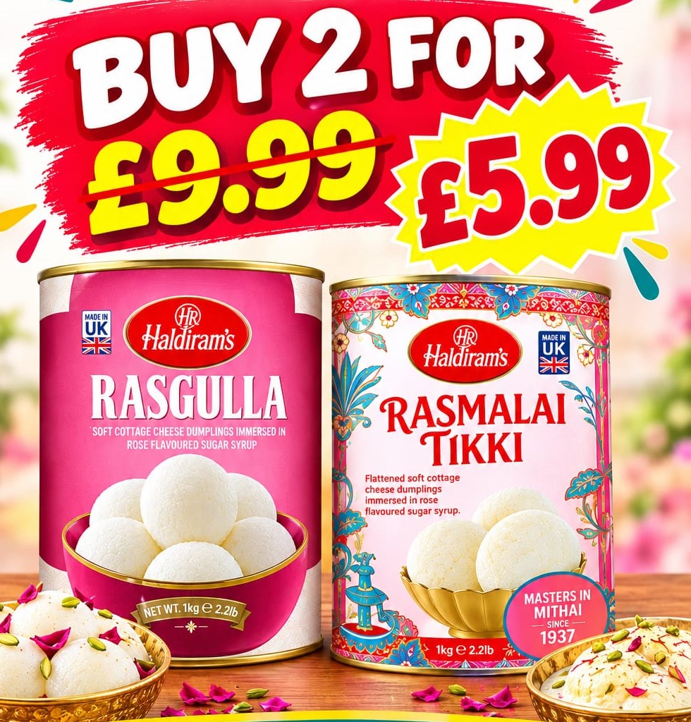 Haldiram's Rasagulla and Rasmalai Tikki -1kg (Pack of 2)